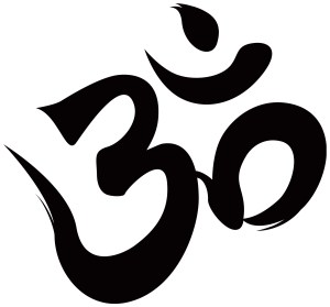 The "Om" symbol represents the all-encompassing vibration of the cosmic universe. (Woah.)